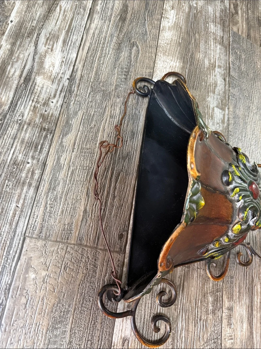 Decorative Brown and Green Resin Wall Sconce Planter